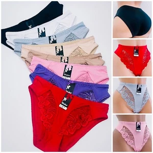 6 PRETTY Silky NYLON Briefs BIKINIS Style PANTIES Womens Underwear #3106 S-2XL - Picture 1 of 15