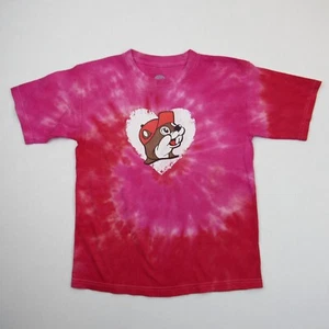 Buc-ee's Valentine's Day T-Shirt Size M Youth Unisex Tie Dye Hearts Graphic Tee - Picture 1 of 5