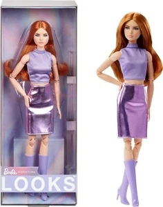 BARBIE LOOKS 2024 RED HAIR #20 PURPLE PASTEL KNEE HIGH BOOTS*DISPATCH FAST* - Picture 1 of 14
