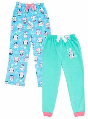 Paquete de 2 pantalones de pijama de lana St. Eve para niñas ropa de dormir acogedora de invierno colores surtidos Foto 1 de 4