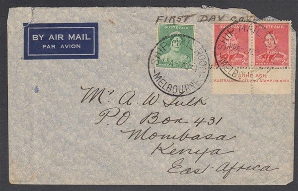 AUSTRALIA FDC 1938 KGVI 1d. GREEN / 2d. RED PAIR (2nd ISSUE) SCARCE (111/D55930) - Image 1 of 1
