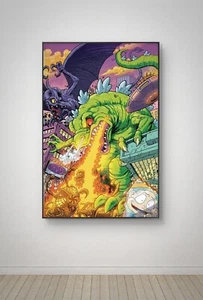 Reptar nostalgia Canvas Poster Wall Art Home Decor Portrait Gallery Gift Room - Picture 1 of 8