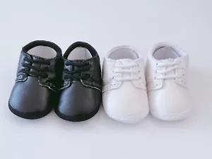 Baby Boy White Black Christening Wedding Formal Party Synthetic Leather Shoes - Picture 1 of 14