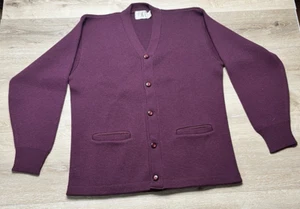 Logan Mills Military Supply Maroon Cardigan 100% Pure Wool USA Size M/L - Picture 1 of 14