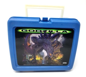 Fiambrera y termo de plástico azul vintage Godzilla Movie 1998 totalmente nuevos - Imagen 1 de 14