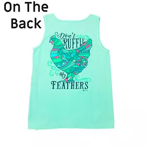 Camiseta sin mangas Jane Marie verde menta Don't Ruffle My Feathers SML - Imagen 1 de 6