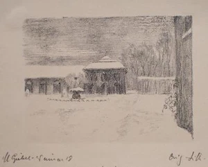 Margarethe Geibel Belvedere Weimar Orangerie Winter signiert Lithografie 1918 - Picture 1 of 4