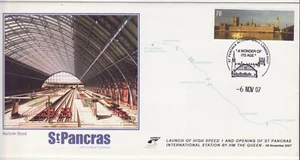 GB Stamps Souvenir Cover - Launch of HS1 and Opening St Pancras, railways 2007 - Picture 1 of 3
