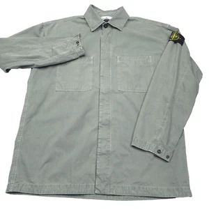 $580 Stone Island Sage Green Button Front Overshirt Made in Italy Mens Small - Picture 1 of 13