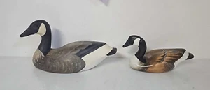 2 Vintage 1980's Canadian Wooden Geese by A Wooden Bird Factory original - Picture 1 of 16