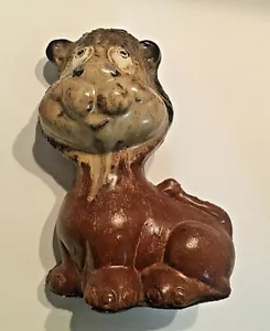 León de cerámica esmaltado por goteo de mediados de siglo - Imagen 1 de 11
