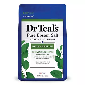 Dr Teal'S Epsom Magnesium Salt Soak, Relax & Relief with Eucalyptus & Spearmint - Picture 1 of 11