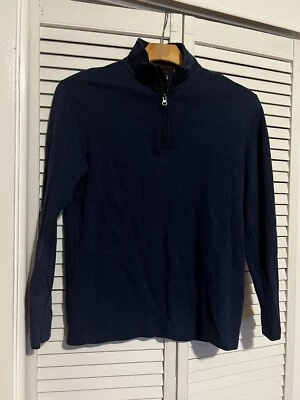 RALPH LAUREN CHAPS Men’s Size Medium M Sweater Shirt Top 1/4 Zip Blue Mock Neck - Image 1 of 4