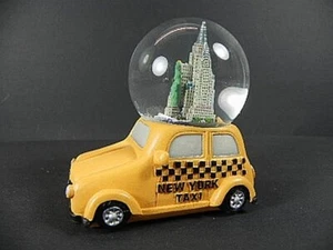 New York Snow Globe Snowglobe Taxi Cab, Skyscraper State, Statue of Liberty - Picture 1 of 1