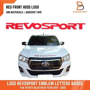 REVOSPORT RED HOOD ABS LOGO EMBLEM BADGE LETTER FOR TOYOTA HILUX REVO 15-22 - Picture 1 of 5