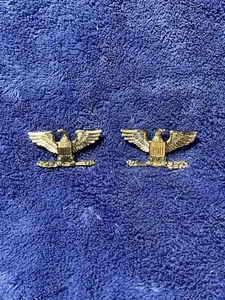 Original Vietnamkrieg Ära US Army Oberst Schulterbrett Adler Abzeichen Set - Bild 1 von 10