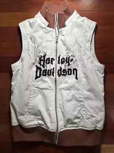 Harley Davidson Women's Size Small Beige Nylon Reversible Vest - Picture 1 of 16