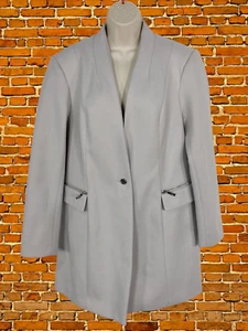 WOMENS LIPSY LONDON SIZE UK14 LIGHT GREY SMART WARM WINTER BUTTON UP COAT JACKET - Picture 1 of 5