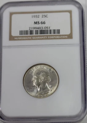 1932 Washington Quarter : NGC MS66 - Image 1 of 4