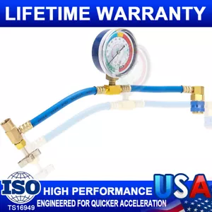 HVAC AC Can Tap Gauge Refrigeration Charging Hose Recharge A/C Conditioning Car - Picture 1 of 12