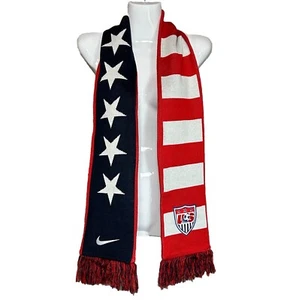 Nike Olympic Team USA Soccer Adult OS Thick Knit Scarf Red White Blue Patriotic - Imagen 1 de 8