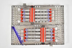 Hu-Friedy Dental Periodontal Instruments Set of 8 w/Red Sterilization Cassette - Picture 1 of 2