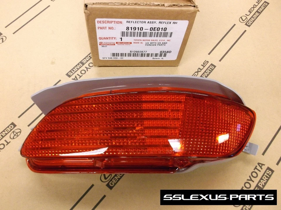 REFLECTOR DE LUZ TRASERA PARACHOQUES DERECHO LADO PASAJERO LEXUS RX330 RX350 (2004-2009) OEM Foto 1 de 2