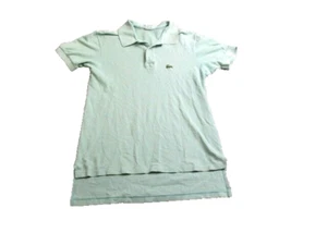 VTG IZOD Lacoste Shirt Adult Small Green Hi Low Preppy Crocodile Golf Polo Mens - Picture 1 of 9