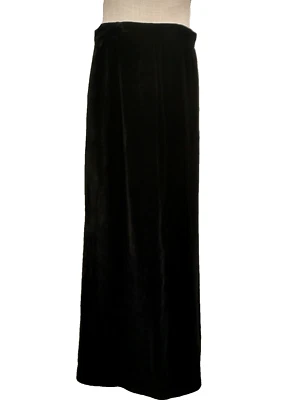Vintage Nina Ricci Paris Women's Black Velvet/Silk Rayon Maxi Skirt Hong Kong 12 - Image 1 of 4