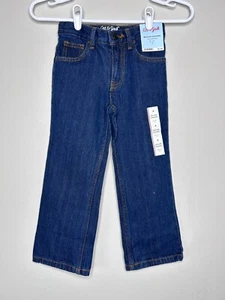 Cat & Jack Relaxed Straight Fit Denim Jeans Boy's 4 Dark Blue Casual NWT - Picture 1 of 10