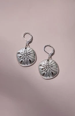 J.Jill ~ NUEVOS PENDIENTES DE DÓLAR DE ARENA BAJO EL MAR ~ Tono plateado ~ Nuevos con etiquetas (1V4) Foto 1 de 4