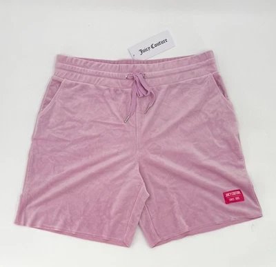 New Juicy Couture Shorts Womens XL Pink Velour Lounge Drawstring Elastic Waist - Image 1 of 4