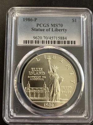 MS70 1986-P Statue of Liberty Commemorative Silver Dollar PCGS - Image 1 of 2