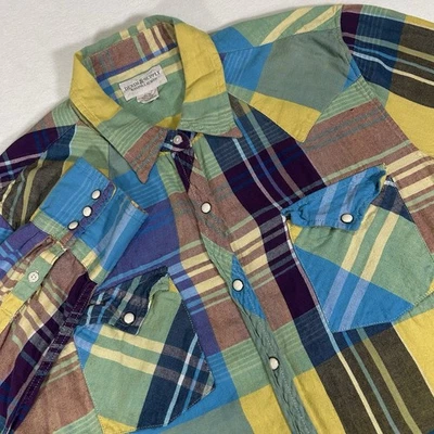 Camisa de franela de manga larga Denim & Supply Ralph Lauren XL a cuadros con botones a presión Foto 1 de 4