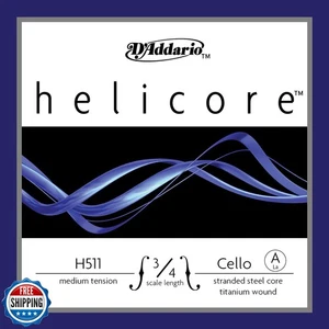 D'Addario Helicore Cello Single A String, 3/4 Scale, Medium Tension - Picture 1 of 1