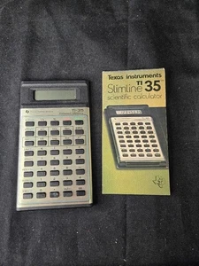 Calculadora científica Slimline Texas Instruments TI-35 de colección con estuche y manual - Imagen 1 de 7
