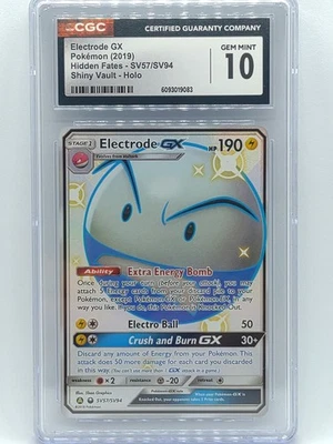 Pokemon 2019 Hidden Fates Electrode GX SV57/SV94 Shiny Vault CGC 10 Gem Mint - Image 1 of 2