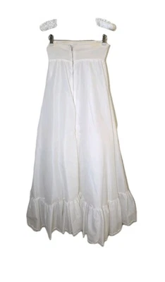 Винтажная белая тафта длинный круг скольжения на Darling размер 10 молнии оборки кружева - Изображение 1 из 4