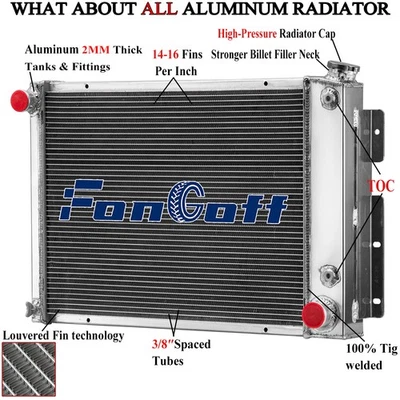 3 Row Aluminum Radiator Fit 1967-69 1968 Chevy Pontiac Camaro Firebird #CC370 Foto 1 de 4
