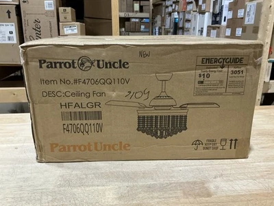 Parrot Uncle Mateo 42 in. Indoor Downrod Mount Retractable Chrome Ceiling Fan… - Image 1 of 3