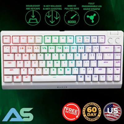 Razer BlackWidow V4 75% Wired Gaming Mercury Keyboard Tactile - Orange Switch 🐍 - Image 1 of 4