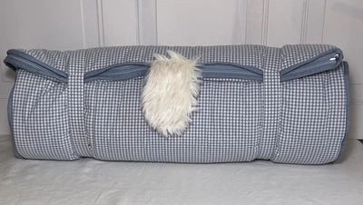 Saco de dormir Pottery Barn Kids blanco cabeza peluda cachorro perro azul sin monograma Foto 1 de 4