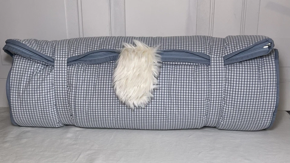 Saco de dormir Pottery Barn Kids blanco cabeza peluda cachorro perro azul sin monograma Foto 1 de 4