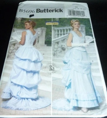 Victorian Edwardian Skirt Ruffles Boned Top Bustle Costume Sewing Pattern 14-20 - Image 1 of 3