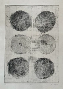 Vintage Abstract Etching Circles- Artist Proof Signed Titled “spin” Large - Picture 1 of 6