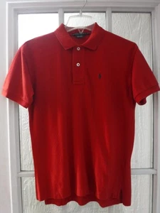 Ralph Lauren Poloshirt blau Pony Logo auf rot Kurzarm Herren XS ~TOP~ - Bild 1 von 5
