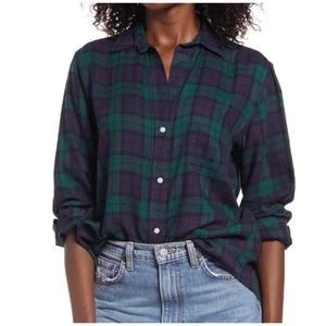 Frank & Eileen Grayson Hero blau grün kariert Knopfleiste Flanell 2 Damen klein - Bild 1 von 7