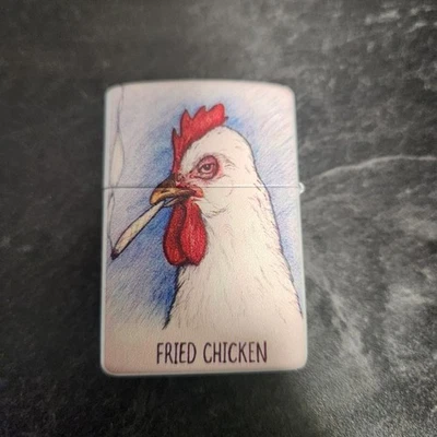 Encendedor tipo mecha Zippo pollo frito bisagra de metal novedad divertido conjunto para fumar Foto 1 de 4