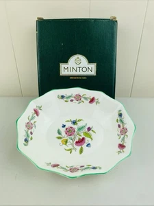 Minton Bone China, England HADDON HALL Green Trim Oval Sweet Meat Dish, 6" - Picture 1 of 9