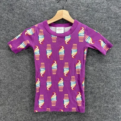 Top Hanna Andersson Niñas 8 Púrpura Estampado Helado Cuello Redondo Manga Corta Algodón Foto 1 de 4